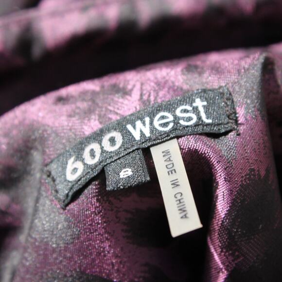 600 West Women's Purple & Black Animal Leopard Print Jacket Button Up Size 8 - Picture 10 of 14